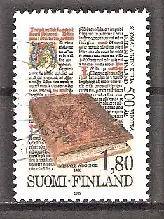 Briefmarke Finnland Mi.Nr. 1058 o 500 Jahre Buch in Finnland 1988 / „Missale Aboense“