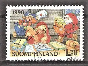 Briefmarke Finnland Mi.Nr. 1124 o Weihnachten 1990 / Postamt des Weihnachtsmann