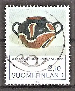 Briefmarke Finnland Mi.Nr. 1146 o Kunstwerke von Alfred William Finch 1991 / Keramikvase