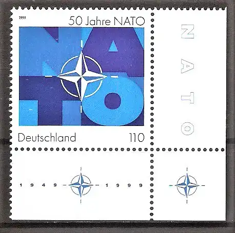 Briefmarke BRD Mi.Nr. 2039 ** Bogenecke unten rechts - Nordatlantikpakt (NATO) 1999