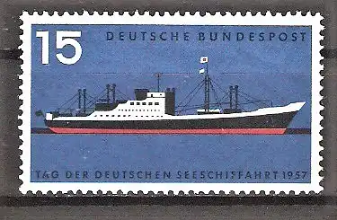 Briefmarke BRD Mi.Nr. 257 ** Tag der deutschen Seeschifffahrt 1957 / Frachtschiff
