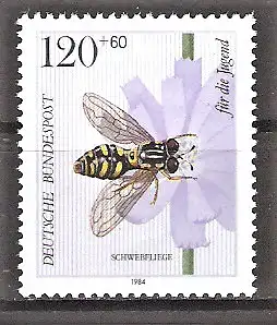 Briefmarke BRD Mi.Nr. 1205 ** Bestäuberinsekten 1984 / Schwebfliege (Chrysotoxum festivum)