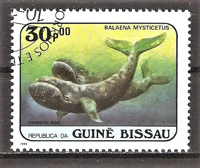 Briefmarke Guinea-Bissau Mi.Nr. 809 o Grönlandwal (Balaena mysticetus)