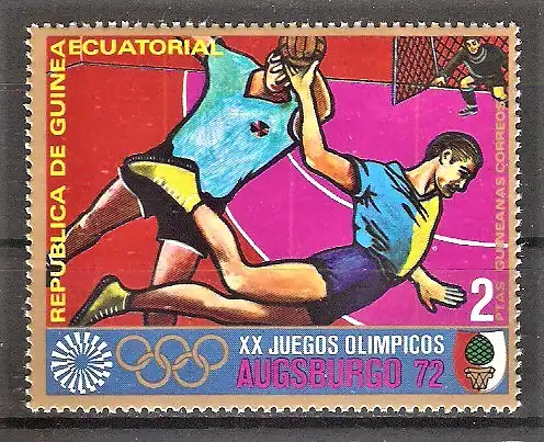 Briefmarke Äquatorial-Guinea Mi.Nr. 58 ** Olympische Sommerspiele 1972 / Veranstaltungen in Augsburg - Handball