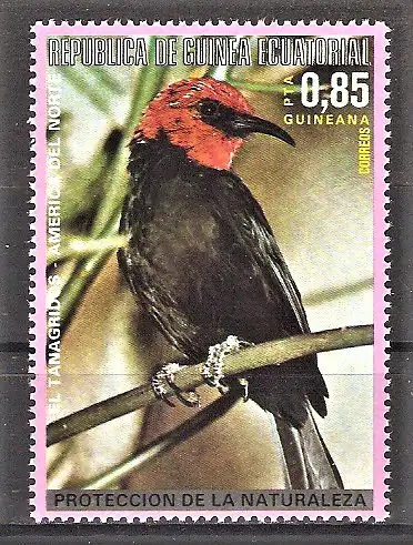 Briefmarke Äquatorial-Guinea Mi.Nr. 1008 ** Nordamerikanische Vögel 1976 / Tangare