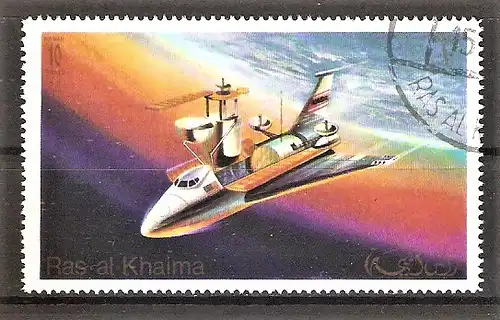 Briefmarke Ras-al-Khaima Mi.Nr. 758 A o Skylab-Programm 1972 / Verschiedene Phasen des Skylab- und Spaceshuttle-Programms