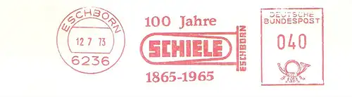 Freistempel Eschborn - SCHIELE ESCHBORN - 100 Jahre / 1865-1965 (#2339)