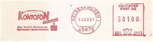 Freistempel E60 0803 Gelsenkirchen - Sparkasse Gelsenkirchen / KONTOFON Das Telefon-Banking der Sparkasse Gelsenkirchen (#2338)