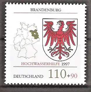 Briefmarke BRD Mi.Nr. 1941 ** Hochwasserhilfe Brandenburg 1997
