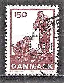 Briefmarke Dänemark Mi.Nr. 634 o Dänische Glasherstellung 1976 / Blasen in der Form