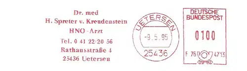 Freistempel F76 4713 Uetersen - Dr. med. H. Spreter v. Kreudenstein / HNO-Arzt (#2224)
