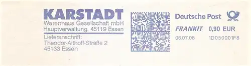 Freistempel 1D050001F8 Essen - KARSTADT Warenhaus Gesellschaft mbH - Hauptverwaltung Essen (#2152)