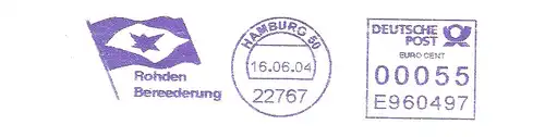 Freistempel E960497 Hamburg - Rohden Bereederung (Abb. Flagge) (#2988)