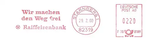 Freistempel F70 0189 Starnberg - Raiffeisenbank - Wir machen den Weg frei (#2977)