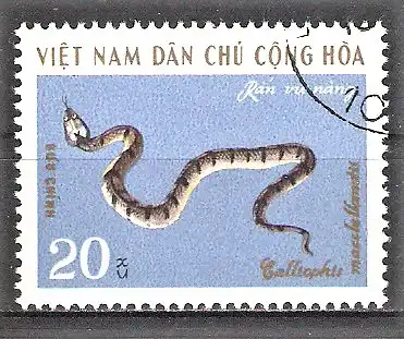 Briefmarke Vietnam Mi.Nr. 642 o McClellands Schmuckotter (Calliophis macclellandi)