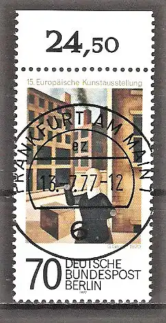 Briefmarke Berlin Mi.Nr. 551 o OBERRAND - Ersttagstagesstempel VOLLSTEMPEL FRANKFURT / Europäische Kunstausstellung 1977