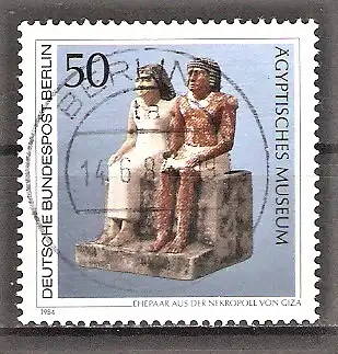 Briefmarke Berlin Mi.Nr. 709 o VOLLSTEMPEL BERLIN / Kunstschätze in Berliner Museen 1984 / Ehepaar aus der Nekropole von Giza