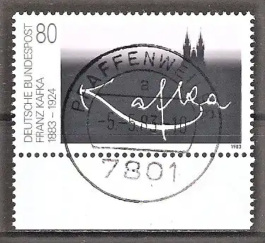 Briefmarke BRD Mi.Nr. 1178 o Ersttagstagesstempel VOLLSTEMPEL PFAFFENWEILER / 100. Geburtstag von Franz Kafka 1983