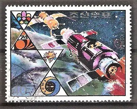 Briefmarke Korea-Nord Mi.Nr. 1528 x o Jahrestage und Ereignisse 1976 / Sojus-Raumschiffe