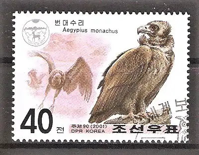 Briefmarke Korea-Nord Mi.Nr. 4488 o Mönchsgeier (Aegypius monachus)