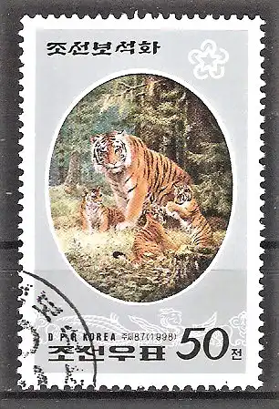 Briefmarke Korea-Nord Mi.Nr. 3998 o Sibirischer Tiger (Panthera tigris altaica)