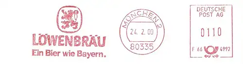 Freistempel F66 4992 München - LÖWENBRÄU - Ein Bier wie Bayern. (#2964)