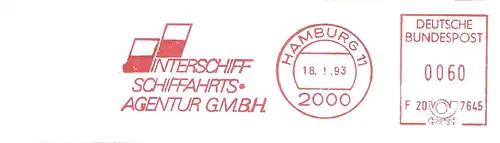 Freistempel F20 7645 Hamburg - Interschiff Schiffahrts Agentur GmbH (#2941)