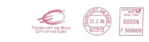 Freistempel F509669 Frankfurt am Main - CITY OF THE EURO (Abb. Euro-Symbol) (#2880)