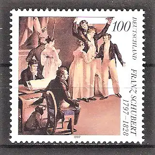 Briefmarke BRD Mi.Nr. 1895 ** 200. Geburtstag von Franz Schubert 1997 / Österreichischer Komponist