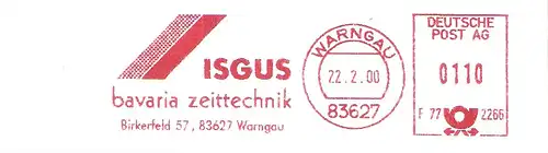 Freistempel F77 2266 Warngau - ISGUS bavaria zeittechnik (#2698)