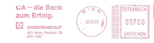 Freistempel Österreich - Wien - CREDITANSTALT - CA - die Bank zum Erfolg (#2645)
