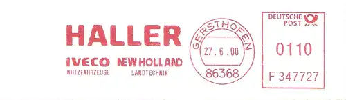 Freistempel F347727 Gersthofen - HALLER - IVECO Nutzfahrzeuge / NEW HOLLAND Landtechnik (#2960)