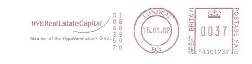 Freistempel Großbritannien PB301232 London - HVB Real Estate Capital - Member of the Hypo Vereinsbank Group (#2952)