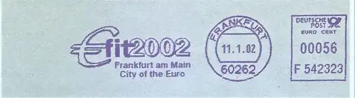 Freistempel F542323 Frankfurt - €fit2002 Frankfurt am Main - City of the Euro (Abb. Euro Symbol) (#2939)