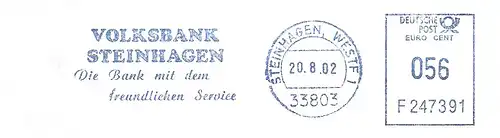 Freistempel F247391 Steinhagen, Westf - Volksbank Steinhagen - Die Bank mit dem freundlichen Service (#2938)