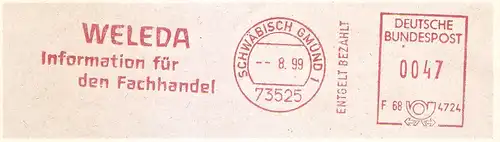 Freistempel F68 4724 Schwäbisch Gmünd - WELEDA - Information für den Fachhandel (#2905)