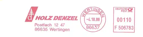 Freistempel F506783 Wertingen - Holz Denzel (Abb. Baum) (#2903)