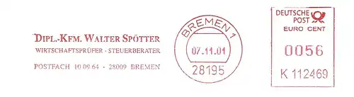 Freistempel K112469 Bremen - Dipl.-Kfm. Walter Spötter - Wirtschaftsprüfer Steuerberater (#2901)