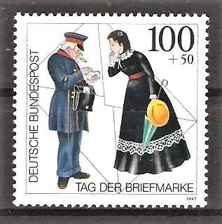 Briefmarke BRD Mi.Nr. 1692 ** Tag der Briefmarke 1993 / Postbote bei der Briefzustellung (19. Jh.)