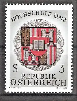 Briefmarke Österreich Mi.Nr. 1230 ** Hochschule Linz 1966 / Wappen der Hochschule Linz