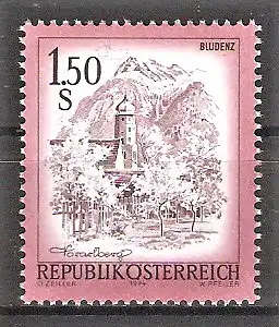 Briefmarke Österreich Mi.Nr. 1439 ** Schönes Österreich 1974 / Bludenz in Vorarlberg