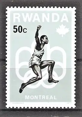 Briefmarke Ruanda Mi.Nr. 801 ** Olympische Sommerspiele Montreal 1976 / Weitsprung