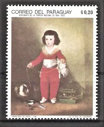 Briefmarke Paraguay Mi.Nr. 1975 ** Gemälde von Francisco José de Goya 1969 / "Manuel Osorio"