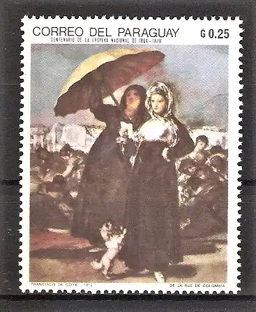 Briefmarke Paraguay Mi.Nr. 1976 ** Gemälde von Francisco José de Goya 1969 / "Der Spaziergang"