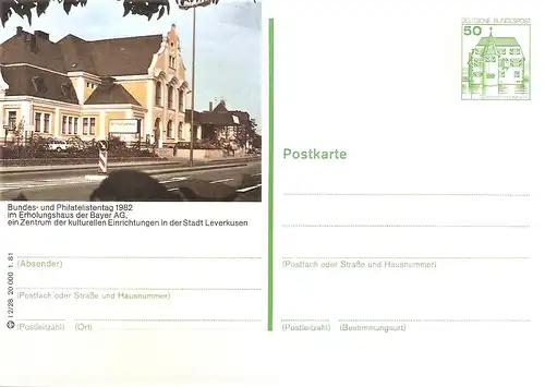 Bildpostkarte 5090 Leverkusen von 1981 / Erholungshaus der Bayer AG (bpk8)