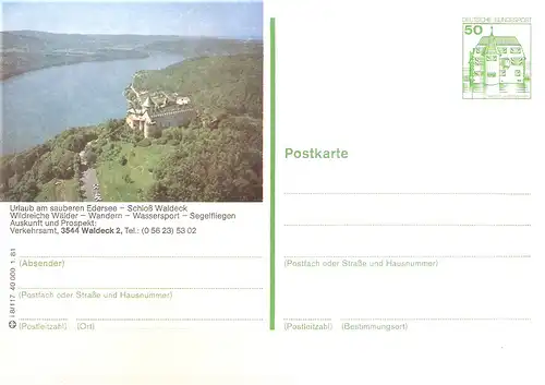 Bildpostkarte 3544 Waldeck von 1981 / Edersee und Schloß Waldeck (bpk32)