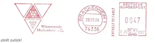Freistempel C29 186F Brackenheim - Winzerverein Meckenheim e.G. (#2897)