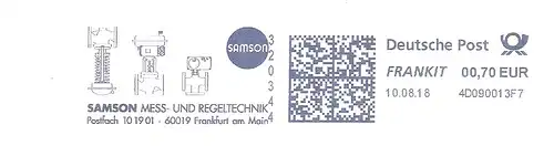 Freistempel 4D090013F7 Frankfurt am Main - SAMSON Mess- und Regeltechnik (Abb. Technische Bauteile) (#2870)