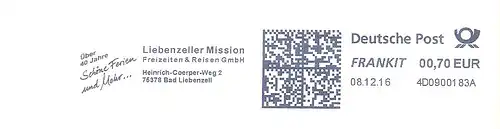 Freistempel 4D0900183A Bad Liebenzell - Liebenzeller Mission - Freizeiten & Reisen GmbH / Über 40 Jahre / Schöne Ferien (#2868)