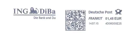Freistempel 4D06000E25 - ING DiBa - Die Bank und Du (Abb. Löwe) (#2856)